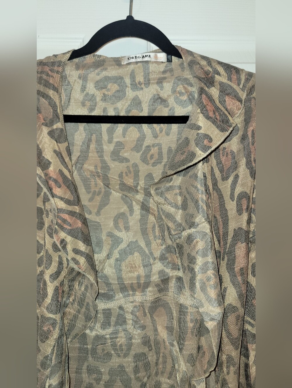 Origami Leopard Print Duster Cardigan - Picture 5 of 6